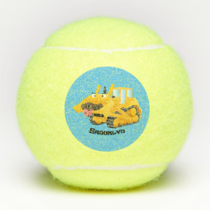 Balles De Tennis Sympa joli caractère de dessin animé au bulldozer