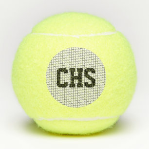 Balles De Tennis Tennis Ball School INITIALES Sports Net Noir Blanc