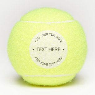 Balles De Tennis Texte modifiable simple et moderne   Blanc et noir