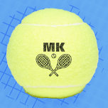 Balles De Tennis Thème de tennis Big Bold Monogramme<br><div class="desc">Les joueurs de tennis individuels et les équipes doubles adoreront ce thème de tennis conçu. Design moderne logo icône avec deux raquettes et une balle. Ajoutez vos initiales en gros et en gras pour créer un design customisé.</div>