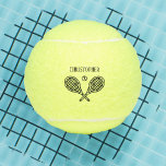 Balles De Tennis Thème de tennis Nom monographique<br><div class="desc">Les joueurs de tennis individuels et les équipes doubles adoreront ce thème de tennis conçu. Design moderne logo icône avec deux raquettes et une balle. Ajoutez votre nom pour créer un design customisé.</div>