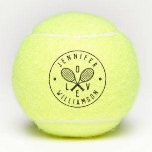 Balles De Tennis Thème de tennis personnalisé Monogramme Nom Amour