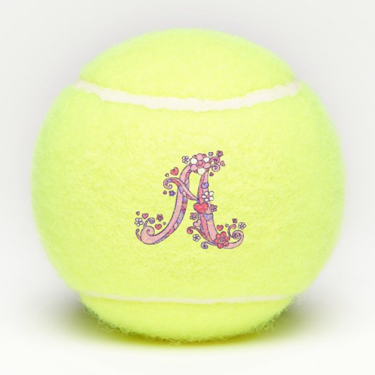 Balles De Tennis Un monogramme de filles personnalisées doodle lett (Dos)
