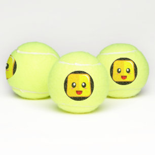 Balles De Tennis Visage Carré Émoji Heureux S'amuser à Faire du Spo