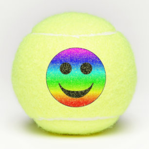 Balles De Tennis Visage d'arc-en-ciel