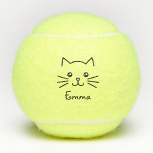 Balles De Tennis Visage mignon de chat de chaton de Kawaii avec le