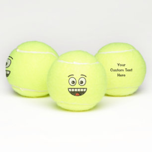 Balles De Tennis Visage souriant avec bouche ouverte