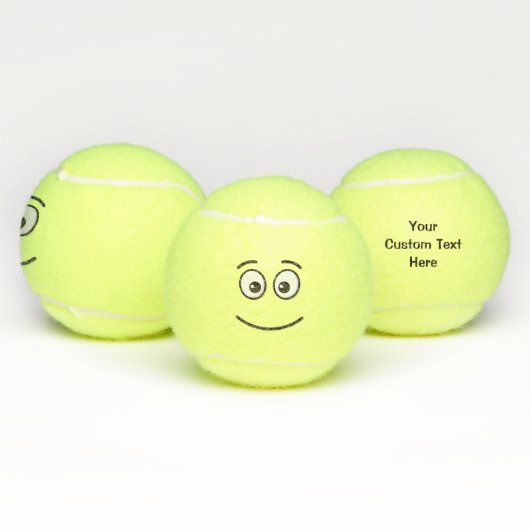 Balles De Tennis Visage souriant avec yeux ouverts (Multiple)