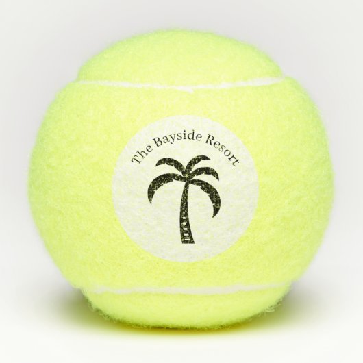 Balles De Tennis Votre nom d'entreprise Palm Tree Tropical (Devant)
