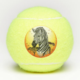 Balles De Tennis Zebra African Savanna Wild Animal