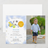 Balles Sport Invitation Anniversaire Avec Photo (Devant / Derrière)