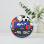 BALLES SPORTIVES Invitation de fête d'anniversaire (Debout devant)