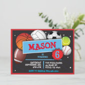 BALLES SPORTIVES Invitation de fête d'anniversaire (Debout devant)