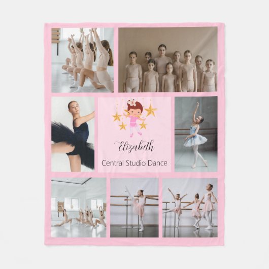 Ballet 7 Fotocollage Roze Fleece Deken (Voorkant)