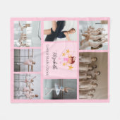 Ballet 7 Fotocollage Roze Fleece Deken (Voorkant (Horizontaal))