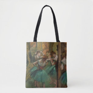 Ballet Artwork Dancers Pink en Green Edgar Degas Tote Bag