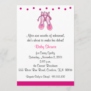 Ballet Baby Shower Invitaties Kaart