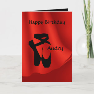 Ballet Ballerina Birthday Pointe Shoes Greeting Kaart