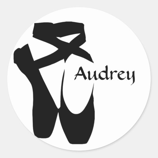 Ballet Ballerina Black Pointe Chaussures Sticker p (Devant)