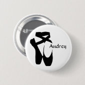 Ballet Ballerina Black Pointe Shoes Custom Button (Voorkant /achterkant)