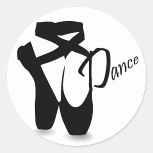 Ballet Ballerina Black Pointe Shoes Dance Sticker