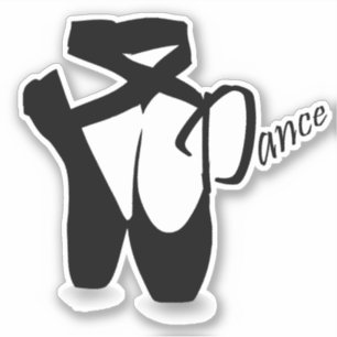Ballet Ballerina Black Pointe Shoes Dance Sticker