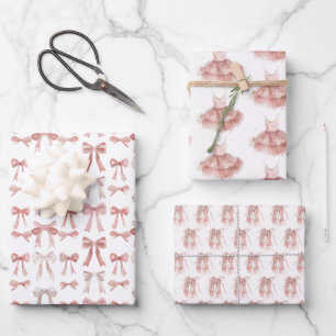 Ballet Ballerina Blush Roze Tutu Dans Schoenen Gir Inpakpapier Vel
