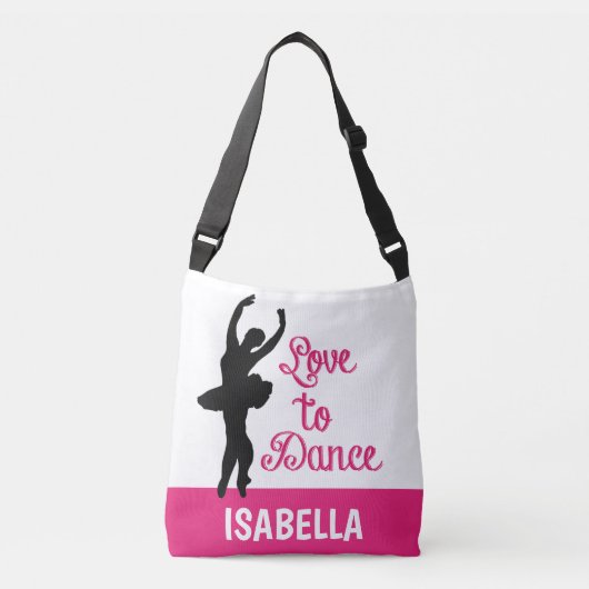 Ballet Ballerina Girls Dancer Dance Bag Crossbody Tas (Voorkant)