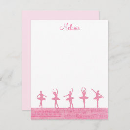 Ballet Ballerina Girly Pink Sjabloon Note Card