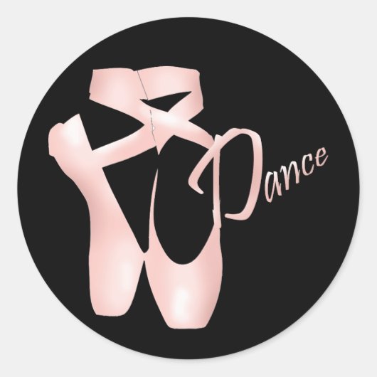 Ballet Ballerina Pink Pointe Chaussures Sticker de (Devant)