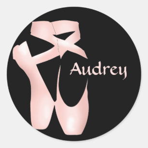 Ballet Ballerina Pink Pointe laat aangepaste stick Ronde Sticker
