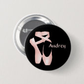 Ballet Ballerina Pink Pointe Shoes Custom Button (Voorkant /achterkant)