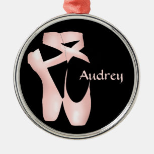 Ballet Ballerina Pink Pointe Shoes Custom Metalen Ornament