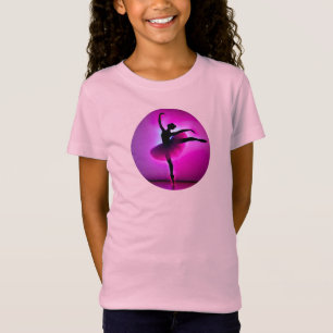 Ballet Ballerina Pose Gloeiende Violet Kleuren T-shirt