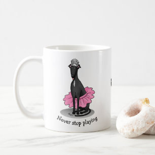 Ballet Ballerina Princess Greyhound Dog (zwart) Koffiemok