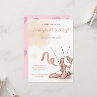 Ballet Ballerina Roos Roze verjaardag Kaart