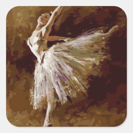 Ballet_Ballerina Vierkante Sticker (Voorkant)