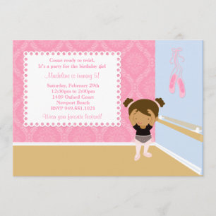 Ballet Birthday Party Invitation Kaart