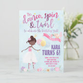 Ballet Birthday Party Invitation Kaart (Staand voorkant)