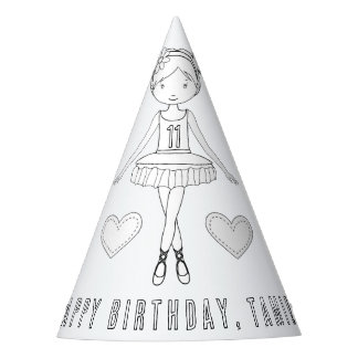 Ballet Birthday Party - Kleur uw eigen Pet Feesthoedjes