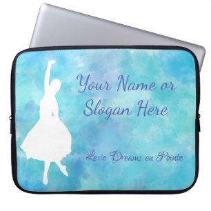 Ballet Blue Waterverf laptophoes  Laptop Sleeve
