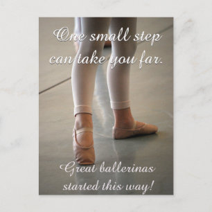BALLET BRIEFKAART CUTE BALLERINA DANCER MOTIVATION