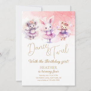 Ballet Bunny Dance Verjaardag Kaart