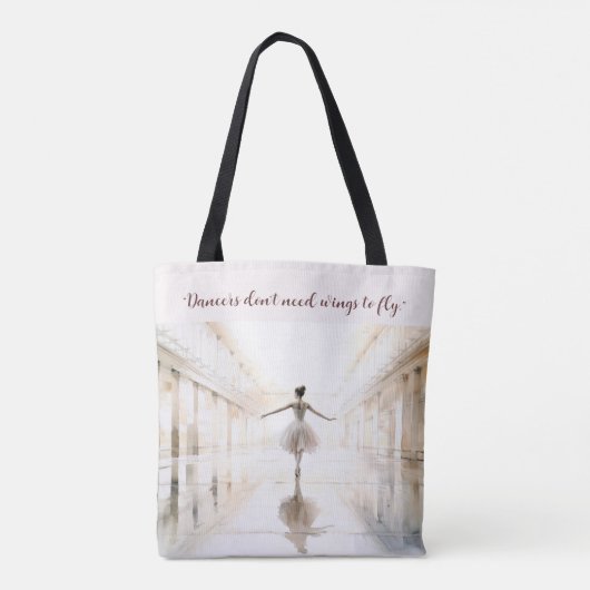 Ballet Canvas tas, gepersonaliseerd met Quote Draagtas (Achterkant)