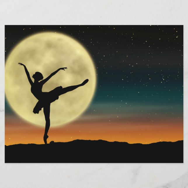 Ballet clair de lune Silhouette Danseur papier (Devant)