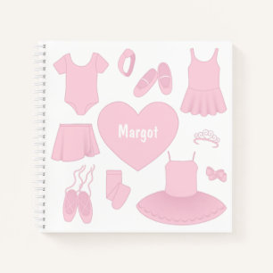 Ballet Clothes Square Notebook - Witte achtergrond Notitieboek