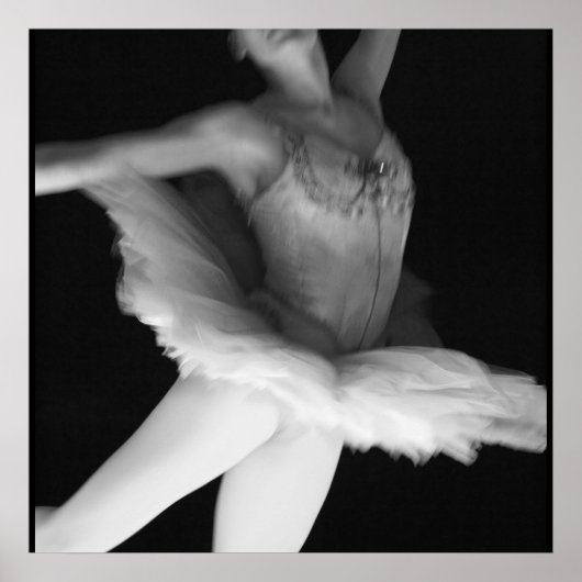 Ballet - Dance - Ballerina 9 - Zwart-wit Poster (Voorkant)