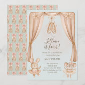 Ballet Dance Girls Fourth Birthday Invitation (Devant / Derrière)