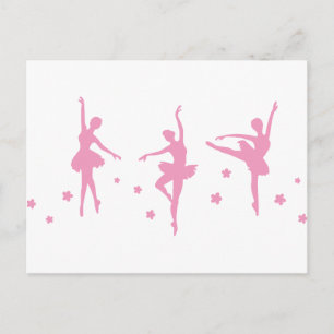 Ballet Dance Girls Pink Women Fancy Fun Party Show Briefkaart