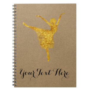 Ballet Dance Journal   Gold Ballerina Kraft Paper Notitieboek